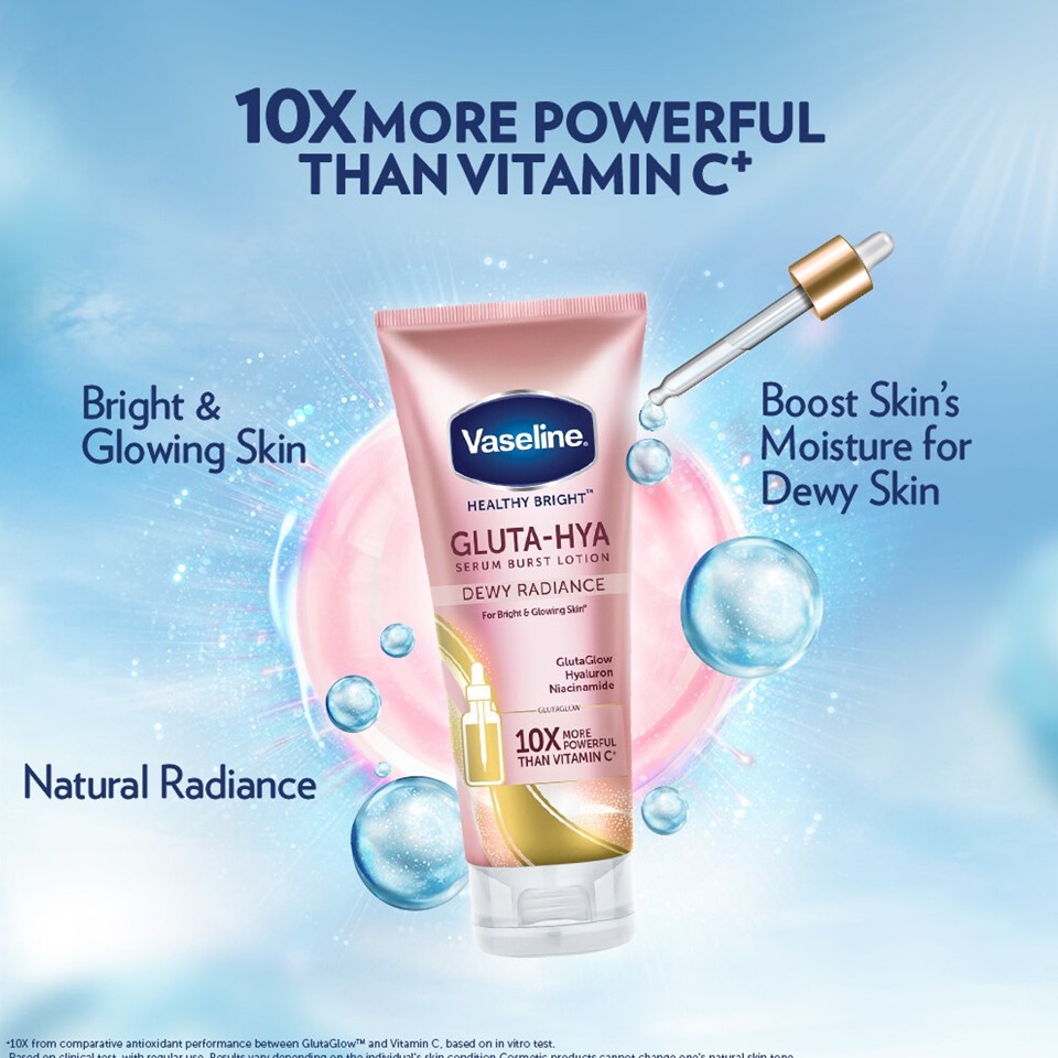 Sữa Dưỡng Thể Sáng Da Chuyên Sâu Vaseline Healthy Bright Gluta-Hya Dewy Radiance 330ml