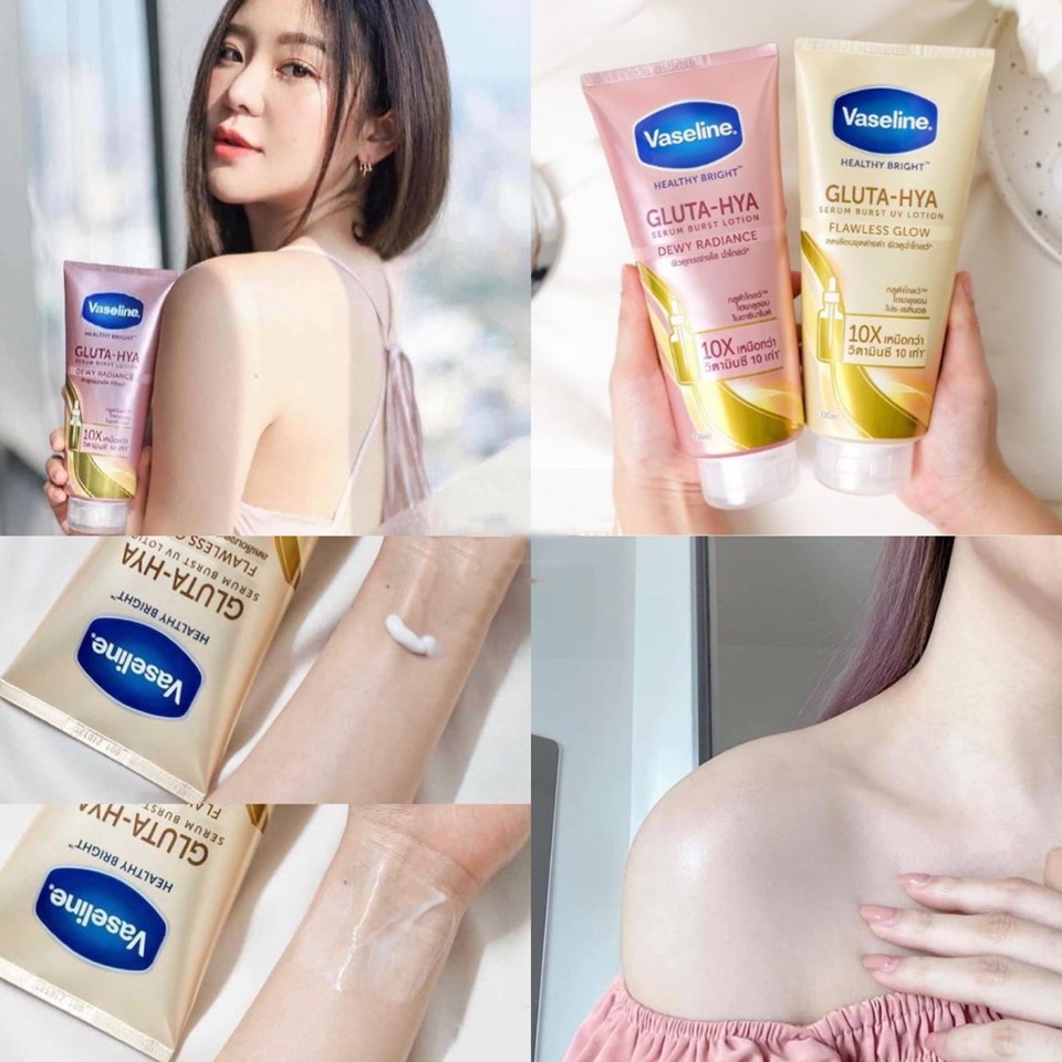 Sữa Dưỡng Thể Sáng Da Chống Nắng Vaseline Healthy Bright Gluta-Hya Serum Brust UV Lotion 330ml