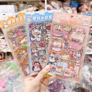 Sticker cute, hình dán trong suốt dễ thương bộ 6 tấm chống nước