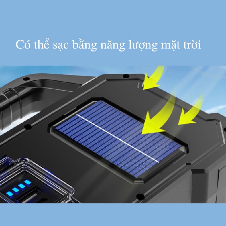 Đèn pin xách tay chống nước đèn bin COB chiếu xa tích điện năng lượng mặt trời1200mAh
