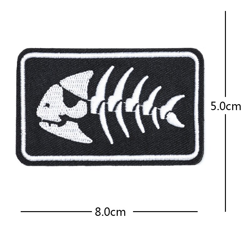 Sticker ủi nhiệt thêu hình logo câu cá-xương cá - fishing đẹp độc đáo lạ - Patch ủi quần áo balo H126