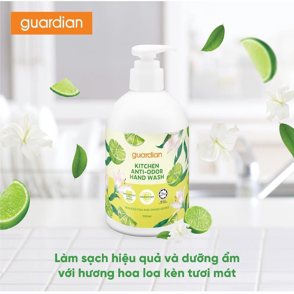 Nước Rửa Tay Khử Mùi Làm Bếp Guardian Anti-Odor Kitchen Hand Wash 500ml