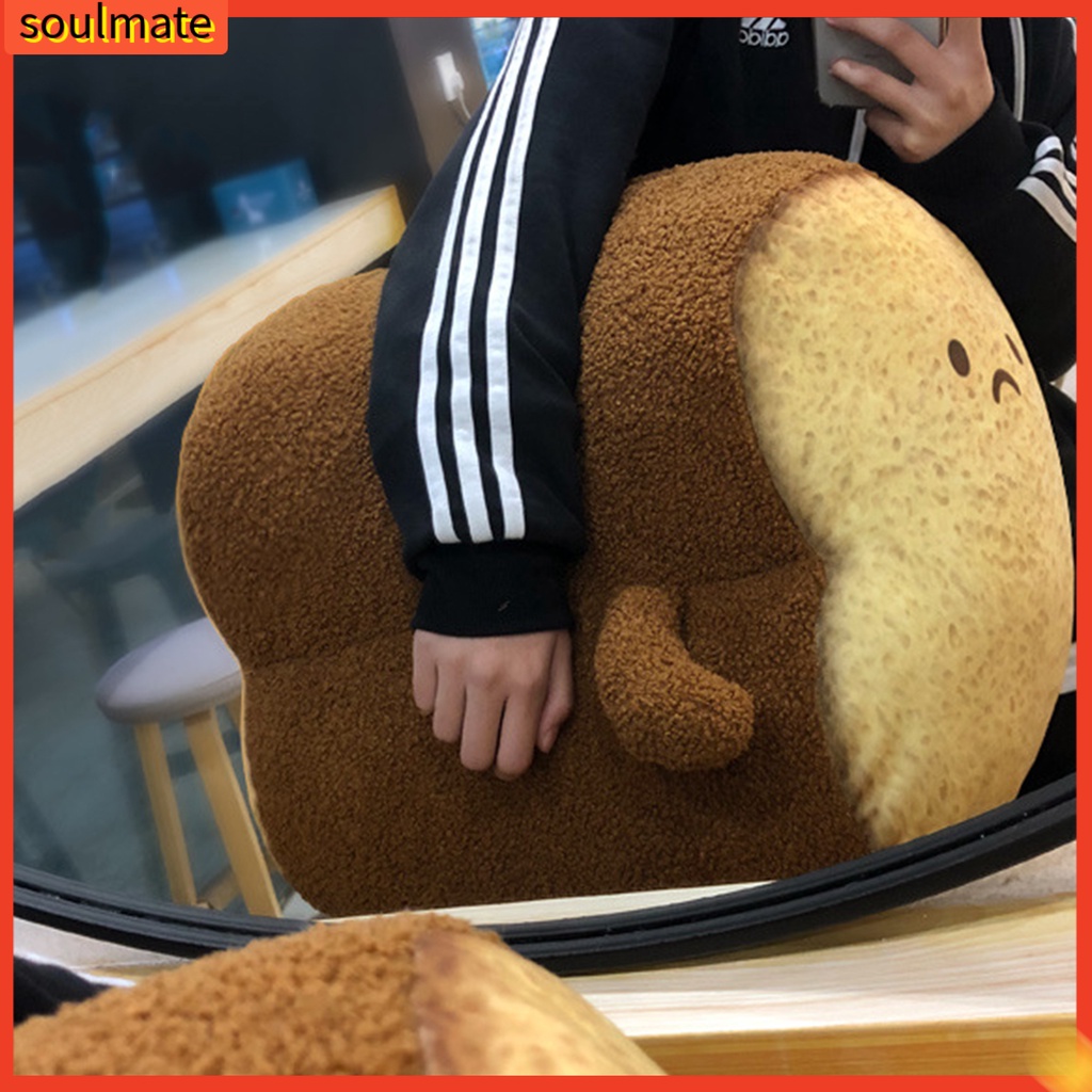 Gối nhồi bông hình bánh mì mềm mại dùng cho trang trí sofa/phòng ngủ đáng yêu