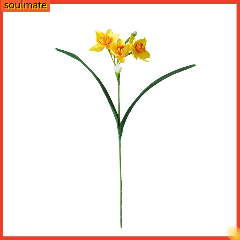 Nhánh Cây Hoa Narcissus Giả Màu Sắc Tươi Sáng Để Bàn Trang Trí Văn Phòng
