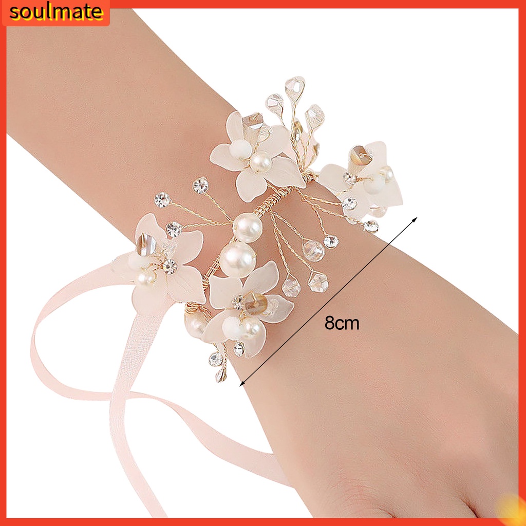 Vòng Đeo Cổ Tay Cô Dâu Đính Hoa Thiết Kế Tinh Tế Thoải Mái