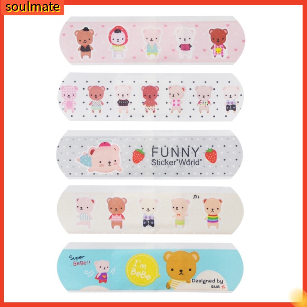 Set 10 / 20 / 50 băng keo cá nhân khẩn cấp chống thấm nước họa tiết hoạt hình dễ thương