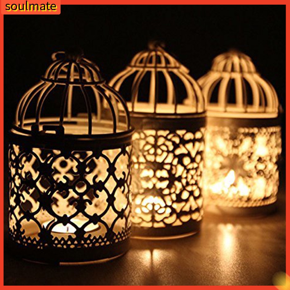 Giá đỡ nến hình lồng chim bằng kim loại độc đáo trang trí nhà cửa