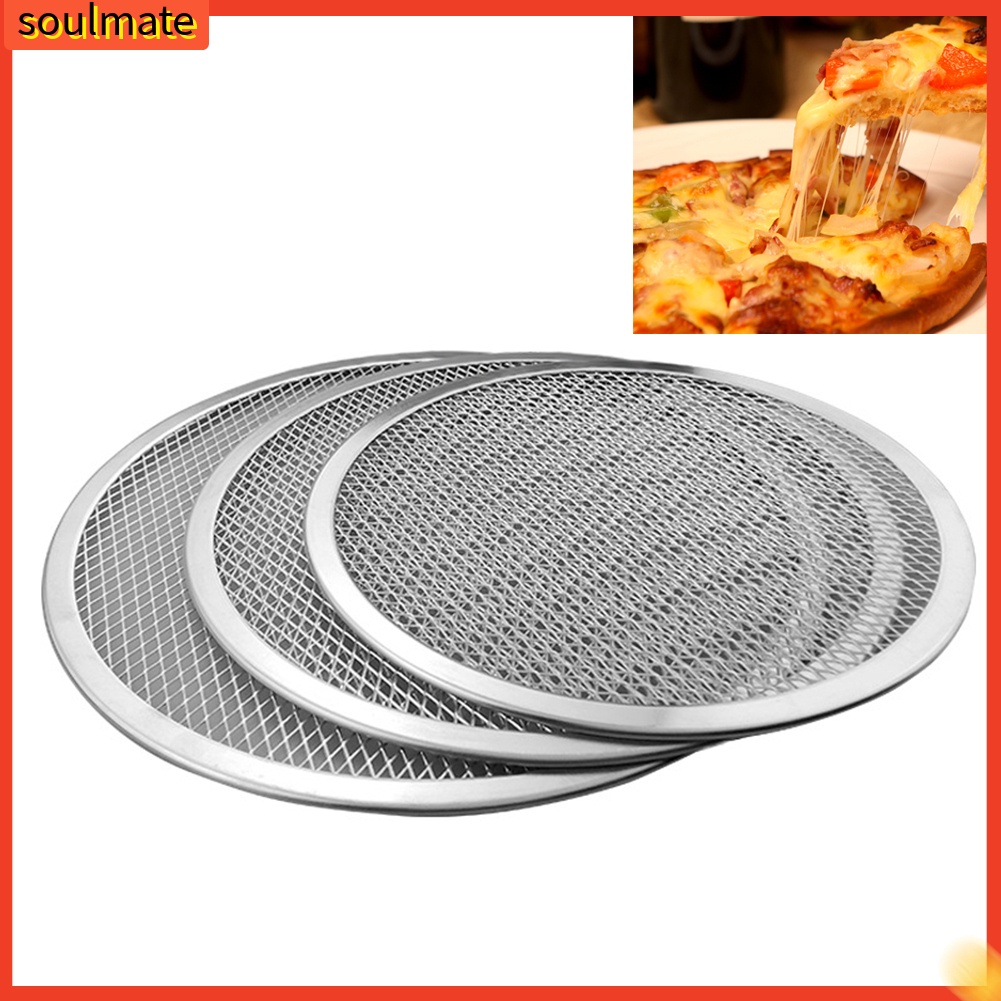 Vỉ nướng bánh pizza dạng lưới tròn bằng nhôm dày chống dính chất lượng