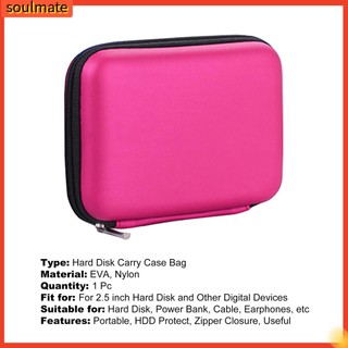 <Soulmate> Mini Protector Case Cover Pouch for 2.5 Inch USB External HDD Hard Disk Drive