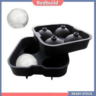 (redbuild) Khay Làm Đá Bi 4 Ngăn Hình Tròn Bằng Silicone