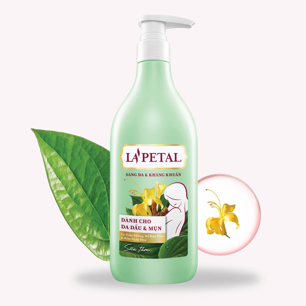 La’Petal Sữa Tắm Sáng Da & Kháng Khuẩn Dành Cho Da Dầu & Mụn Chai 500ml