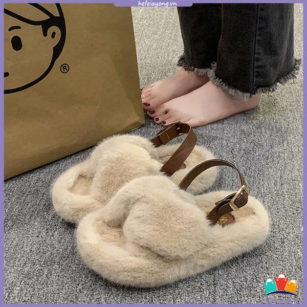 Giày Lông Xù Đế Dày Thoải Mái Phong Cách Mới