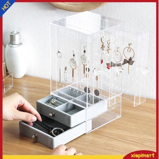 Giá Treo Khuyên Tai Chất Liệu Acrylic Chống Bụi