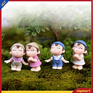 <xiapimart> Cặp tượng bé trai và bé gái mini dễ thương cho trang trí tiểu cảnh