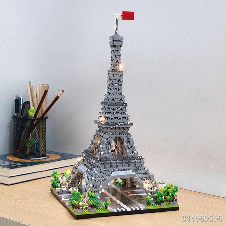 Tương thích với Lego vi hạt Tháp Eiffel khó khăn cậu bé loạt đồ chơi mô hình kiến ​​trúc khối xây dựng quà tặng