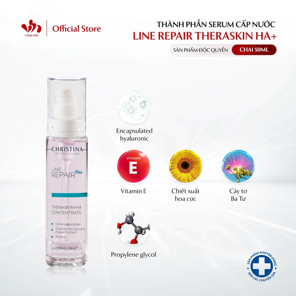 Serum cấp nước Line Repair Theraskin + HA Floslek Concentrate CHRISTINA cải thiện nếp nhăn, trẻ hóa làn da 50ml