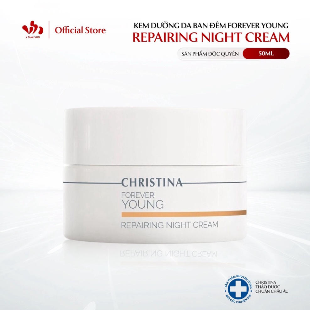 Kem dưỡng da ban đêm Forever Young Repairing Floslek Night Cream CHRISTINA bổ sung Collagen, chống lão hóa da 50ml