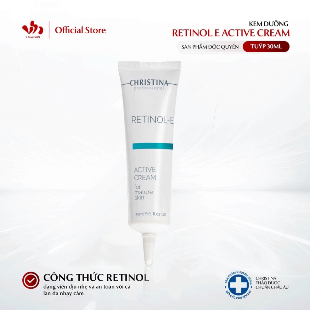 Kem dưỡng Retinol Floslek E Active Cream CHRISTINA hỗ trợ cấp ẩm, giảm mụn cho da 30ml