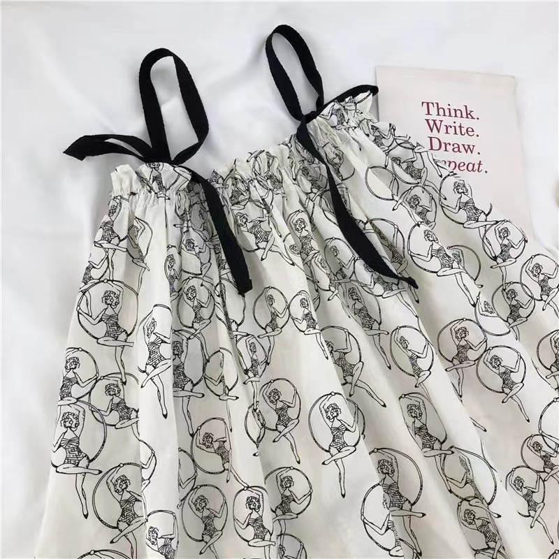 Cô gái Sling Dress Hàn Quốc phiên bản mùa hè thanh lịch bãi biển váy nghỉ lớn váy thời trang