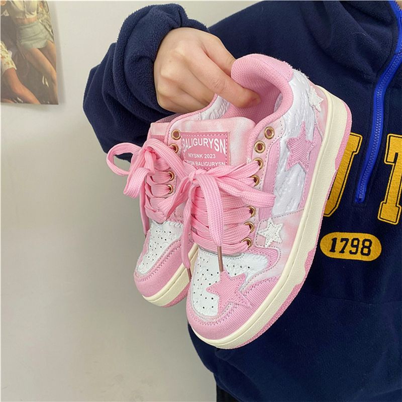 Giày Thể Thao Đế Dày Họa Tiết Ngôi Sao Xinh Xắn Cho Nữ