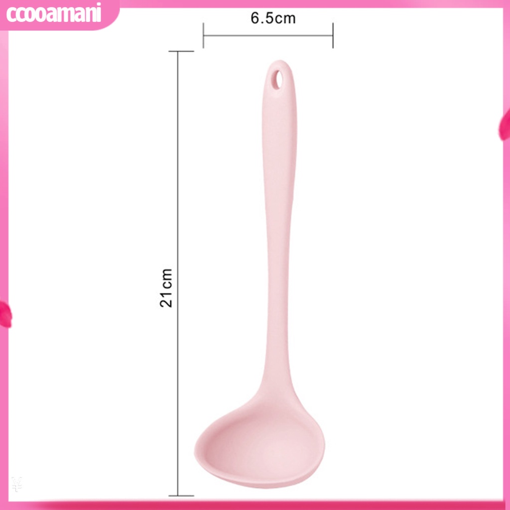 Muỗng Múc Canh Cán Dài Bằng Silicone Linh Hoạt Chống Bỏng