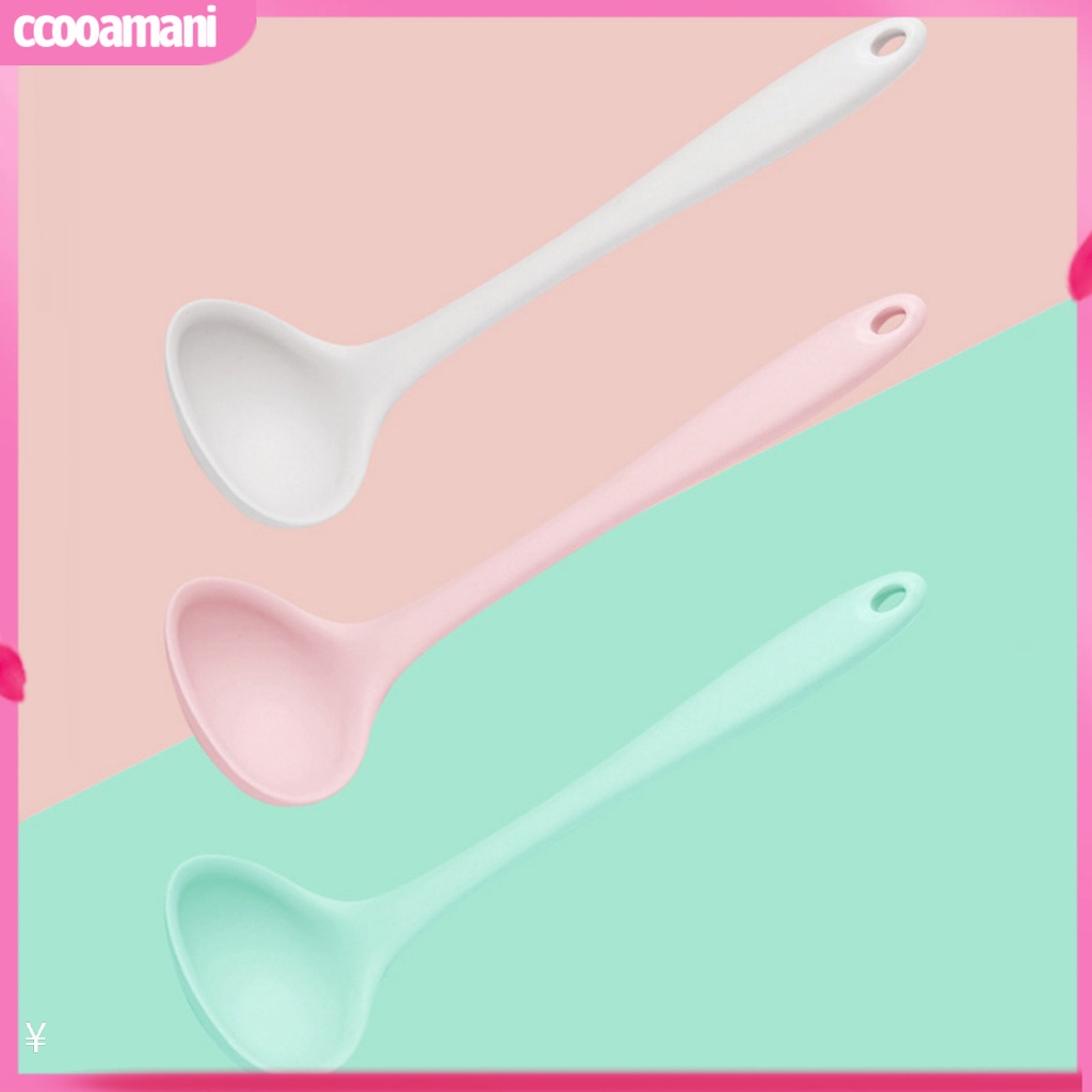 Muỗng Múc Canh Cán Dài Bằng Silicone Linh Hoạt Chống Bỏng
