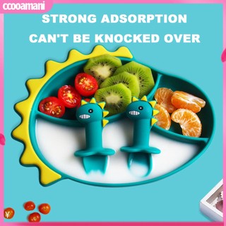 [cooamani] Khay Đựng Thức Ăn Silicone Hình Khủng Long Dễ Thương Cho Bé