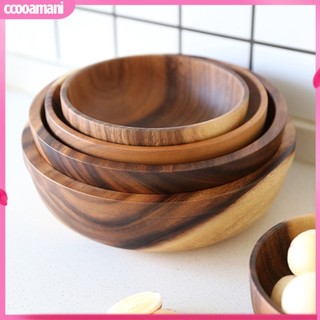 [cooamani] Bát tròn bằng gỗ đựng salad trái cây tiện lợi đẹp mắt cho nhà bếp