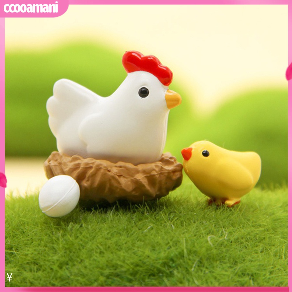 12 Tượng Gà Đẻ Trứng Mini Trang Trí Đáng Yêu