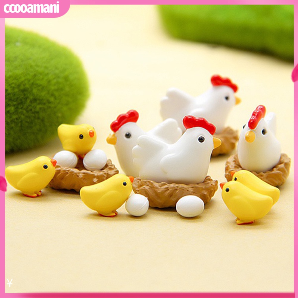 12 Tượng Gà Đẻ Trứng Mini Trang Trí Đáng Yêu