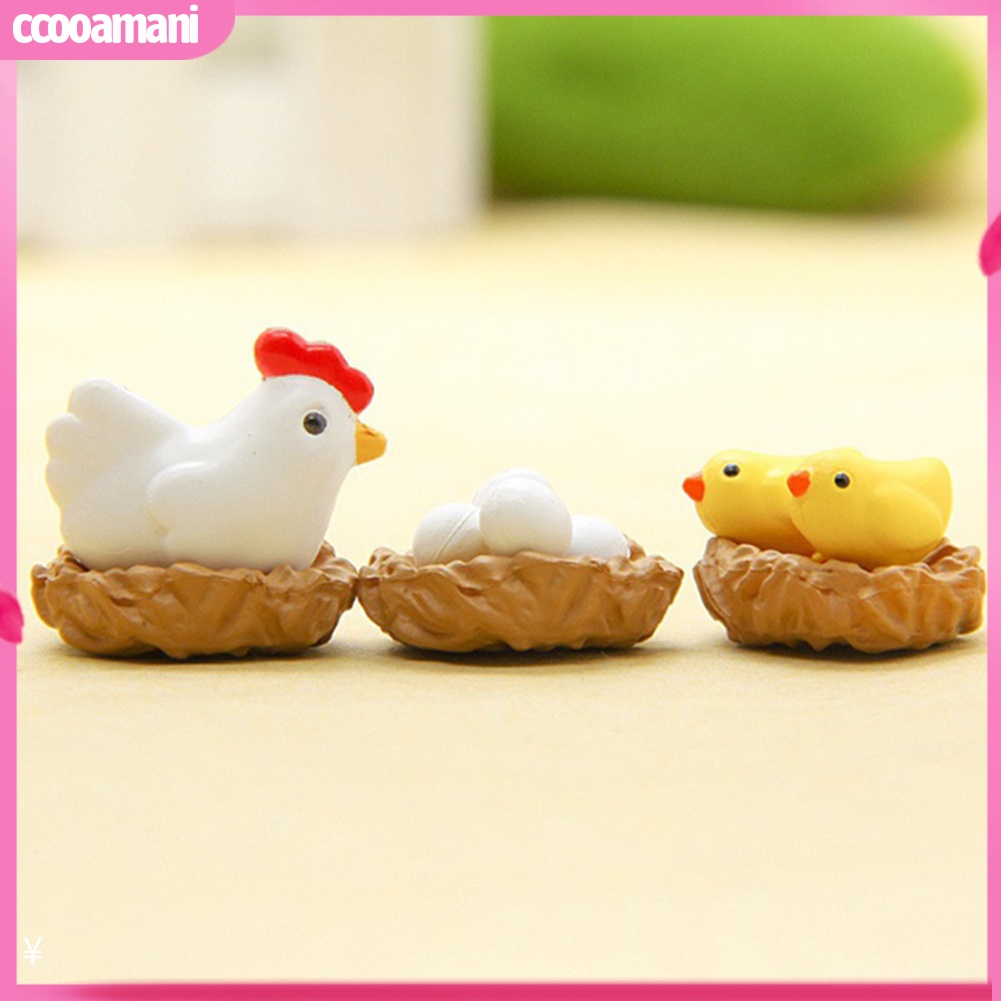 12 Tượng Gà Đẻ Trứng Mini Trang Trí Đáng Yêu