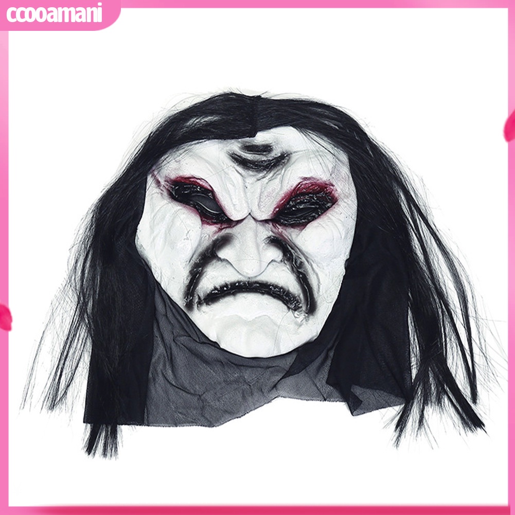 Mặt nạ ma quỷ tóc màu đen thoáng khí dùng để hóa trang halloween