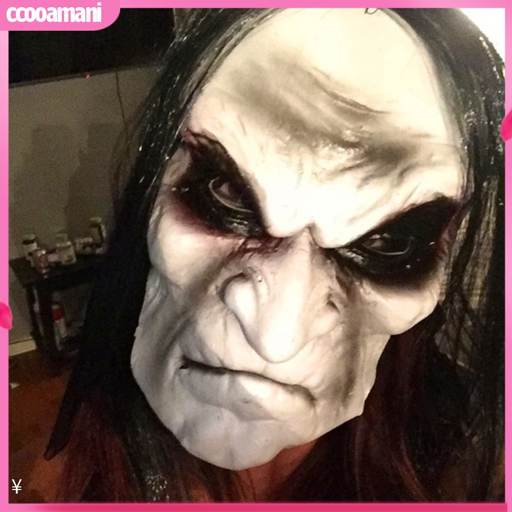 Mặt nạ ma quỷ tóc màu đen thoáng khí dùng để hóa trang halloween