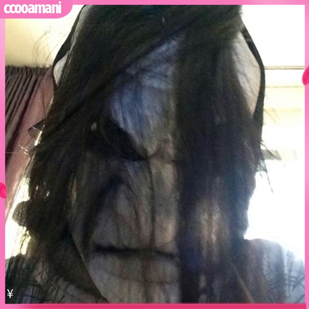 Mặt nạ ma quỷ tóc màu đen thoáng khí dùng để hóa trang halloween