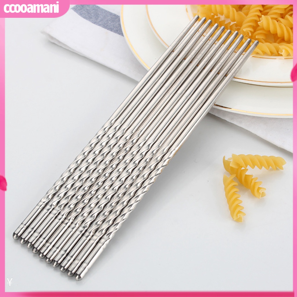 Bộ 3 Đôi Đũa Inox Chống Trượt In Hoa