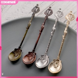 [cooamani] Muỗng Cà Phê Khắc Hình Hoa Lá Phong Cách Vintage