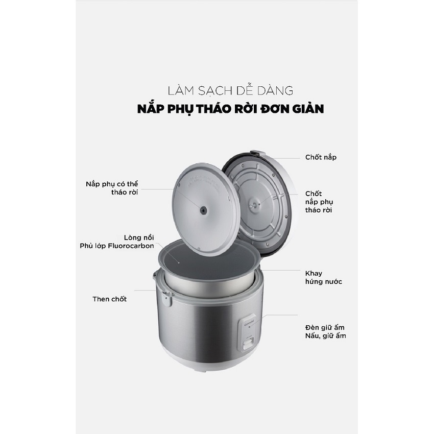 Nồi Cơm Điện Cuckoo CR-1420/SIVNCV Màu Bạc Dung Tích 2.5L - Bảo Hành Chính Hãng 12 Tháng