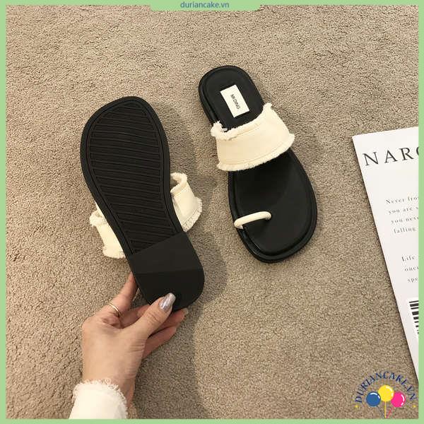 Giày Sandal Quai Chéo Chất Liệu Denim Thời Trang Mùa Hè