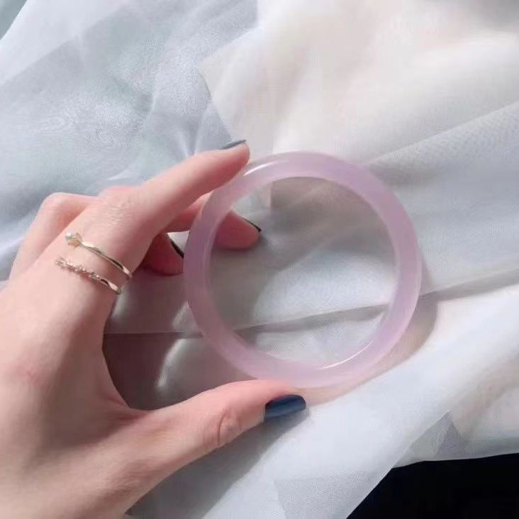 Vòng Đeo Tay Mặt Kính Mỏng Màu Xanh Lá Họa Tiết Hoa Nổi Dành Cho Bạn Gái
