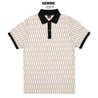 Áo thun polo big size GEMME MEN họa tiết mắt cáo, chuẩn form, sang trọng, thanh lịch, Big Size 55 - 150kg