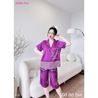 Bộ Lửng Pijama Lụa Latin A089 - Đồ Bộ Suli