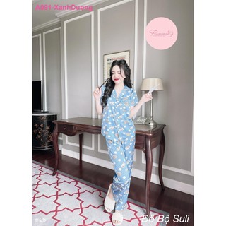 Bộ Dài Pijama Lụa Latin A091 - Đồ Bộ Suli