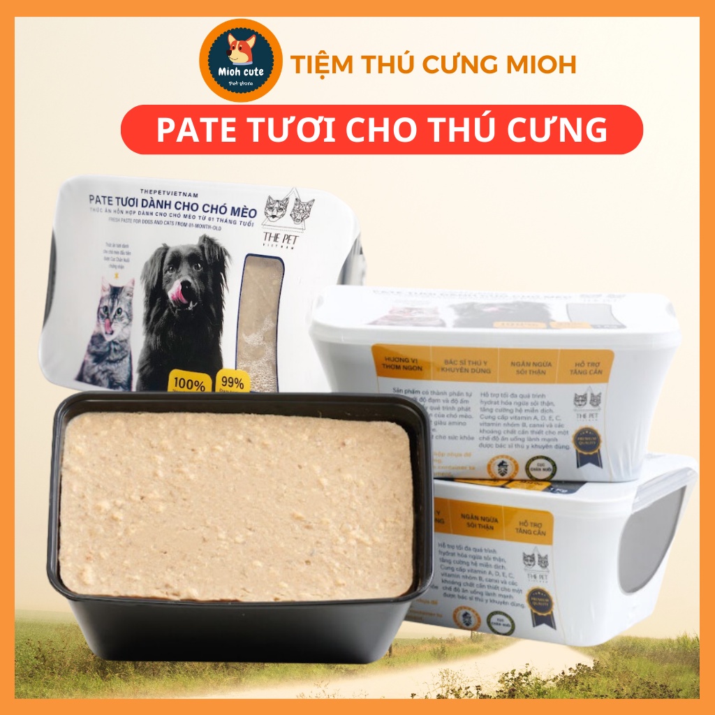 Hỏa tốc - Pate tươi The Pet cho chó mèo từ 1 tháng tuổi Hộp 1Kg