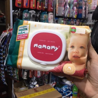Khăn ướt Mamamy có nắp không mùi (80 tờ)