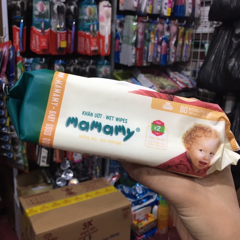 Khăn ướt Mamamy có nắp không mùi
