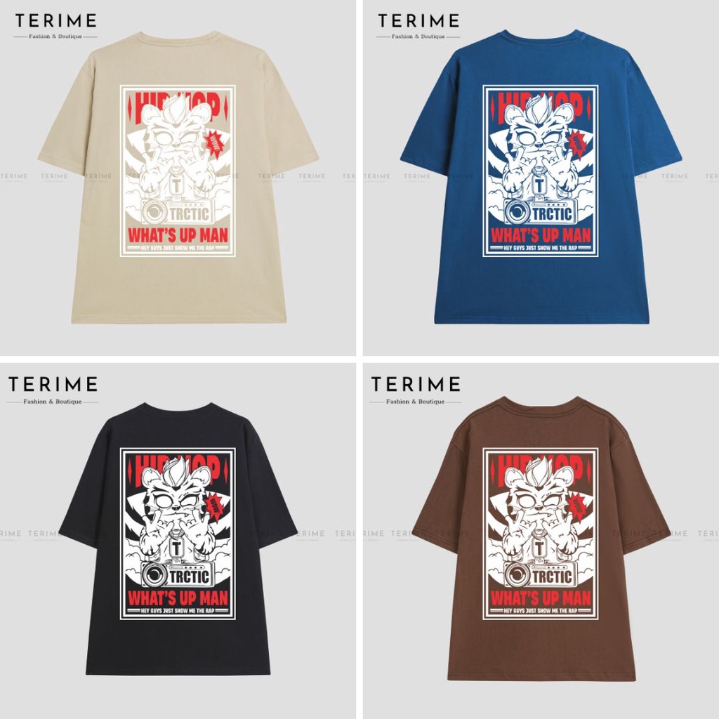 Áo thun unisex cotton HIOHOP CAT form rộng tay lỡ đủ size 40-120kg