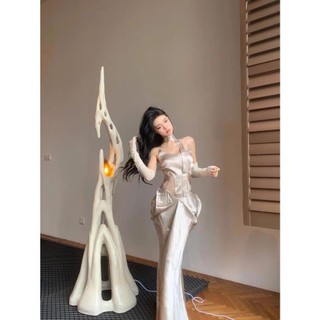 Đầm Đuôi Cá Dài Lưng Cao Không Tay Phong Cách Hoàng Gia Pháp Thời Trang Mùa Hè Mới Dành Cho Bạn Nữ