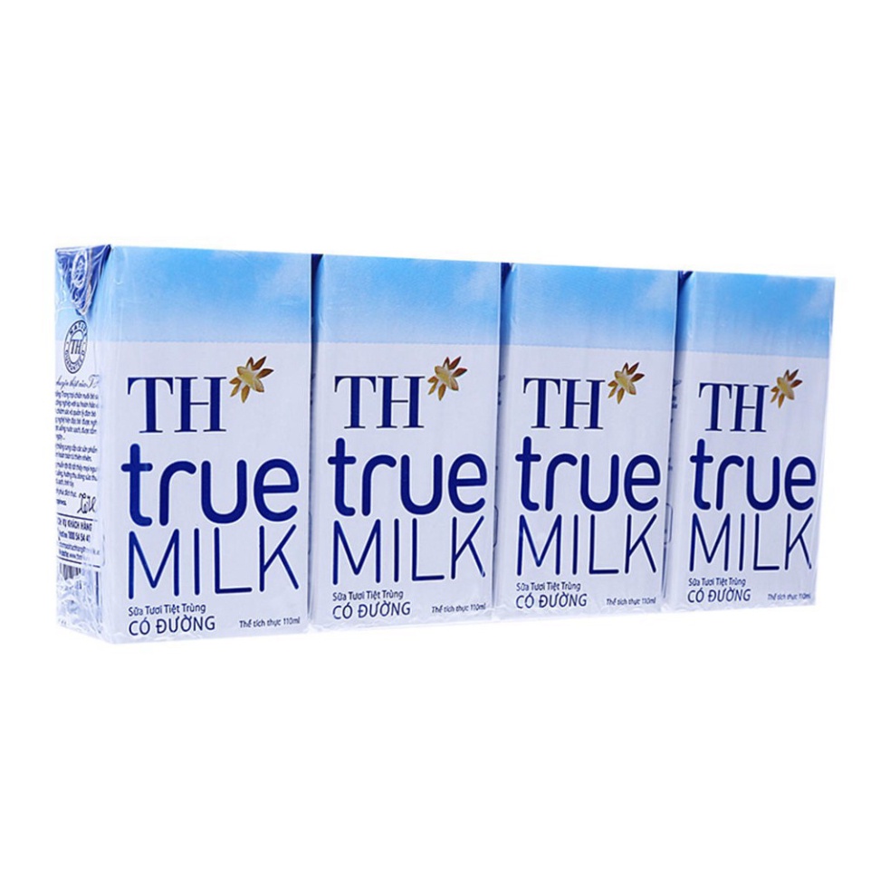 Sữa tươi TH true milk có đường vỉ 4 hộp