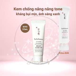 Kem chống nắng nâng tone trắng hồng Sulwhasoo chống ánh sáng xanh và bụi mịn hiệu quả MILKY TONE UP