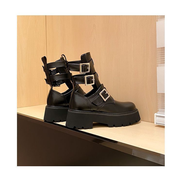 Giày Bốt Martin Đế Dày Thoáng Khí Có Khóa Cài Cá Tính